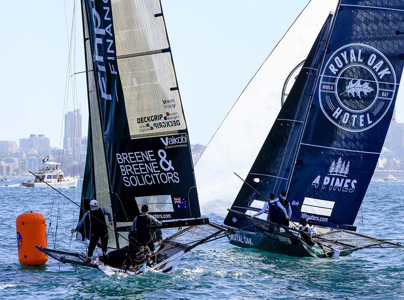 The Oak Double Bay-4 Pines in fourth place just ahead of Finport Finance - 18ft Skiffs: Club Championship, Race 1 - photo © SailMedia