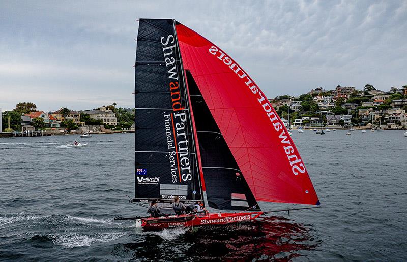 Great comeback by Emma Rankin and her Shaw and Partners team to grab third place in today's race - 18ft Skiff Australian Championship photo copyright SailMedia taken at Australian 18 Footers League and featuring the 18ft Skiff class