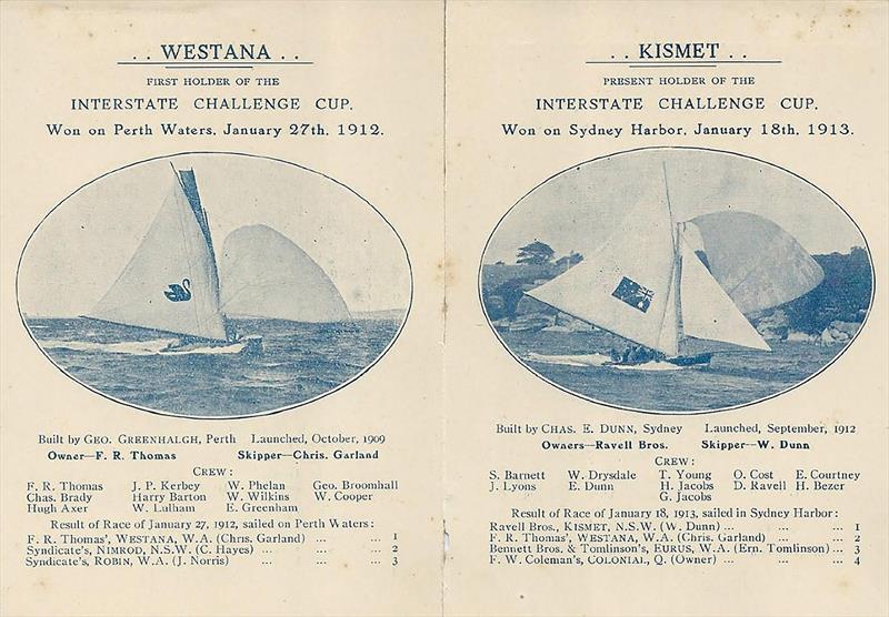 Interstate Challenge Cup brochure photo copyright John Stanley Collection taken at Australian 18 Footers League and featuring the 18ft Skiff class