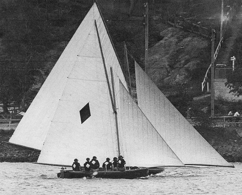 The Big Boat (Tangalooma) meets the new type (Aberadare) in the early 1930s on the Brisbane River - photo © John Stanley Collection