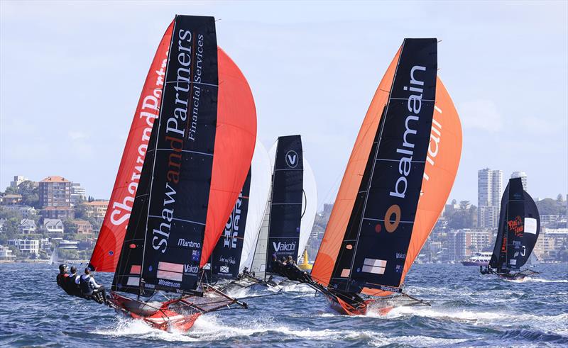 Shaw and Partners in action at the Giltinan Championsship photo copyright SailMedia taken at Australian 18 Footers League and featuring the 18ft Skiff class