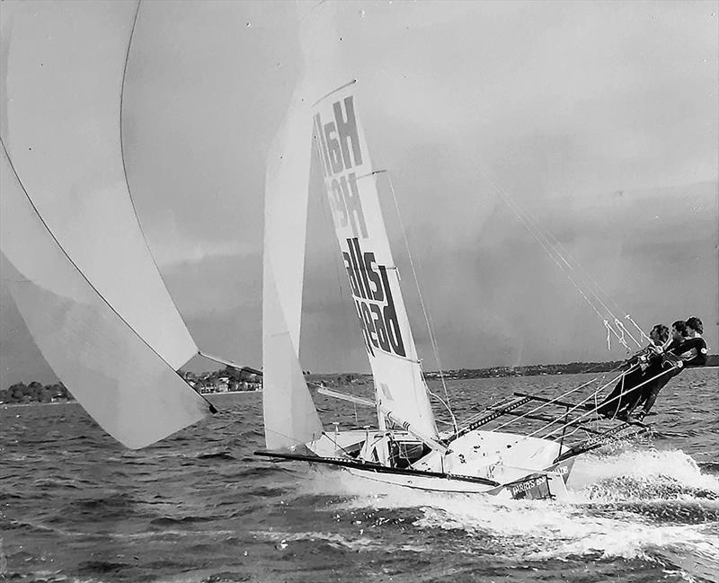 Parrys Esplanade, skippered by Andrew Crisp in 1984 photo copyright Archive taken at Australian 18 Footers League and featuring the 18ft Skiff class