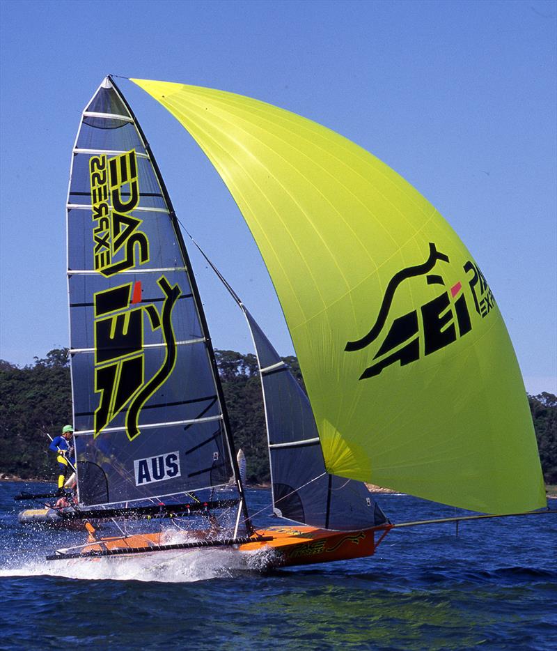 1996, AEI-Pace Express, first Giltinan world champion for new one design boats photo copyright Bob Ross taken at Australian 18 Footers League and featuring the 18ft Skiff class