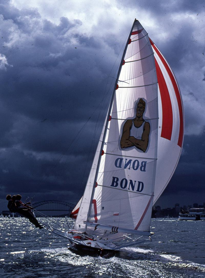 1984 Chesty Bond photo copyright Bob ross taken at Australian 18 Footers League and featuring the 18ft Skiff class
