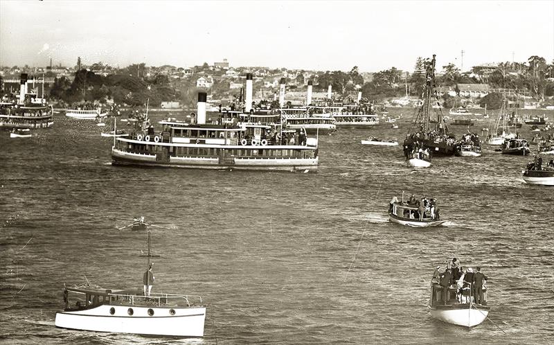 1935, seven ferries on hand to watch the 18 footers - photo © John Stanley Collection