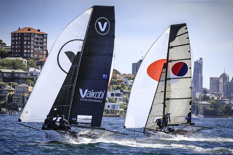 Pushing world champion Yandoo on a NE spinnaker run photo copyright SailMedia taken at Australian 18 Footers League and featuring the 18ft Skiff class