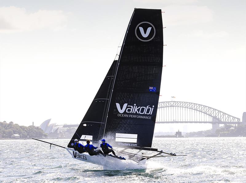 Harbour bridge, Opera House and Vaikobi photo copyright SailMedia taken at Australian 18 Footers League and featuring the 18ft Skiff class