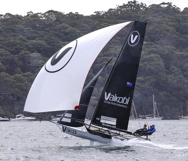 Vaikobi on a middle NE spinnaker run photo copyright SailMedia taken at Australian 18 Footers League and featuring the 18ft Skiff class