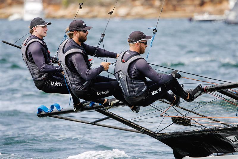 Crew at the Giltinan Championship photo copyright Suellen Hurling / Live Sail Die taken at Australian 18 Footers League and featuring the 18ft Skiff class