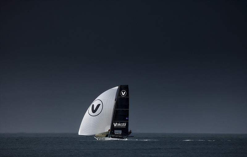 Vaikobi in heavy rain photo copyright SailMedia taken at Australian 18 Footers League and featuring the 18ft Skiff class
