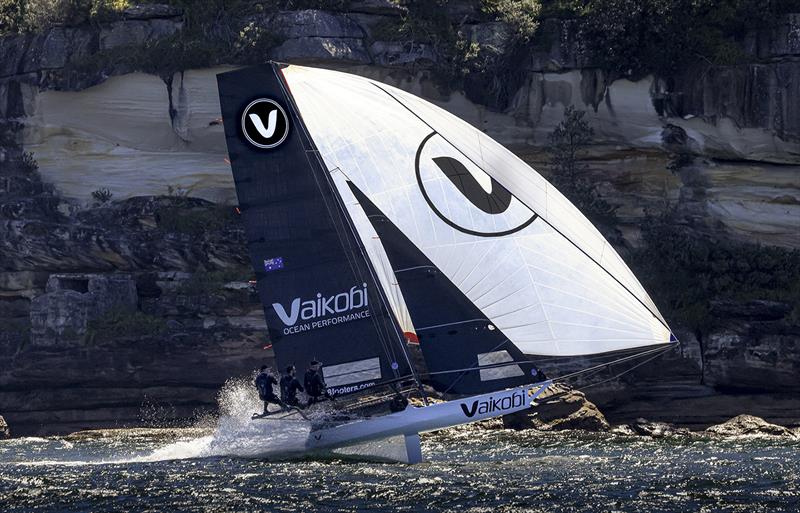 Close to shore photo copyright SailMedia taken at Australian 18 Footers League and featuring the 18ft Skiff class