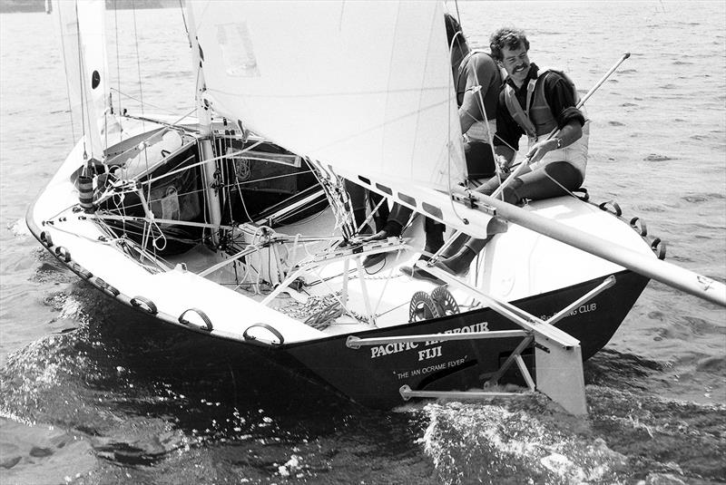 All smiles in 1980 before the race photo copyright Bob Ross taken at Australian 18 Footers League and featuring the 18ft Skiff class