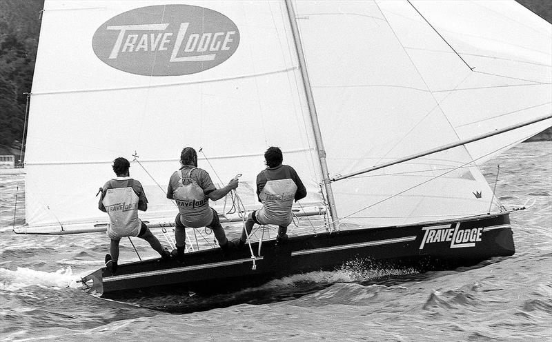 Action from the 1976-77 season photo copyright Bob Ross taken at Australian 18 Footers League and featuring the 18ft Skiff class