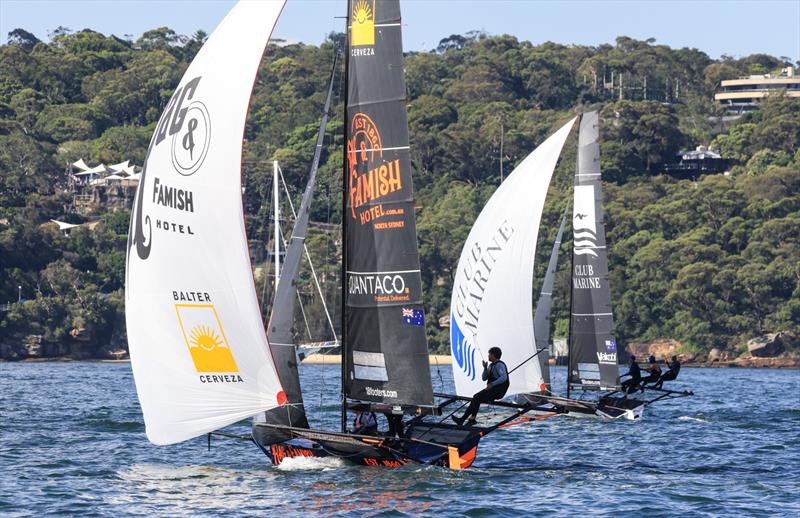 18ft Skiff NSW Championship Day 1 - Club Marine home ahead of Rag and Famish Hotel in Race 2 - photo © SailMedia