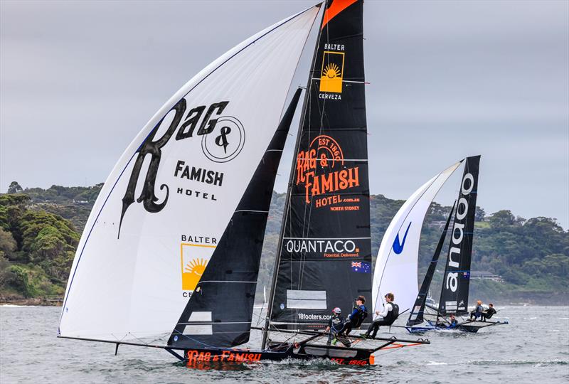 Light wind at the finish of a Spring Championship race photo copyright SailMedia taken at Australian 18 Footers League and featuring the 18ft Skiff class