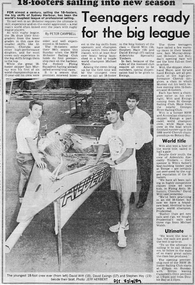 Memories of a teenage 18 footer team 36 years ago - photo © Daily Telegraph