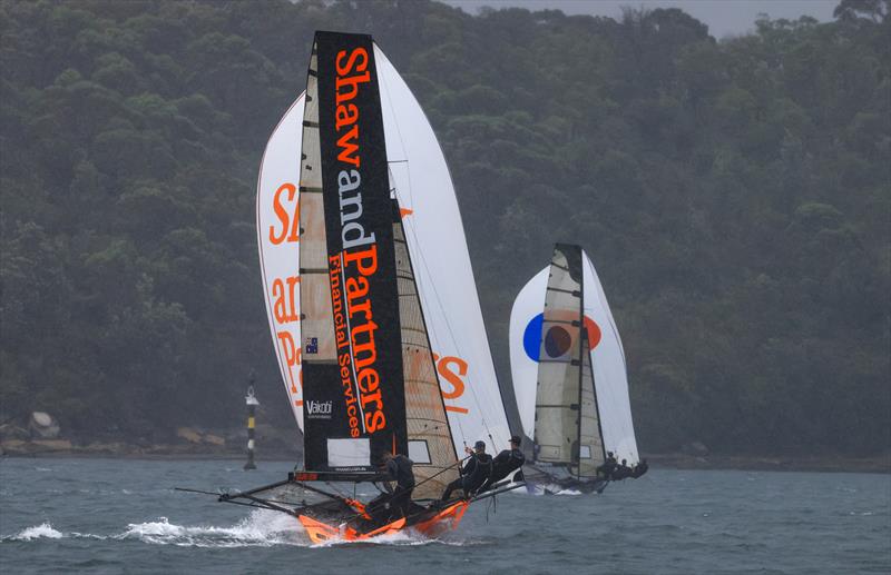 Shaw and Partners challenged hard all through the race - 2025-26 Australian 18ft skiff Championship - photo © SailMedia