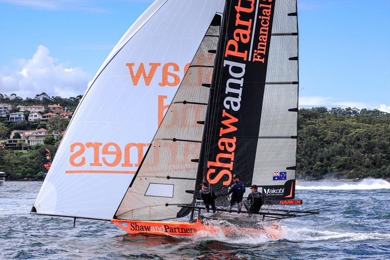 18ft Skiff Season Point Score Race 19 - Shaw and Partners came back after a slow start photo copyright SailMedia taken at Australian 18 Footers League and featuring the 18ft Skiff class