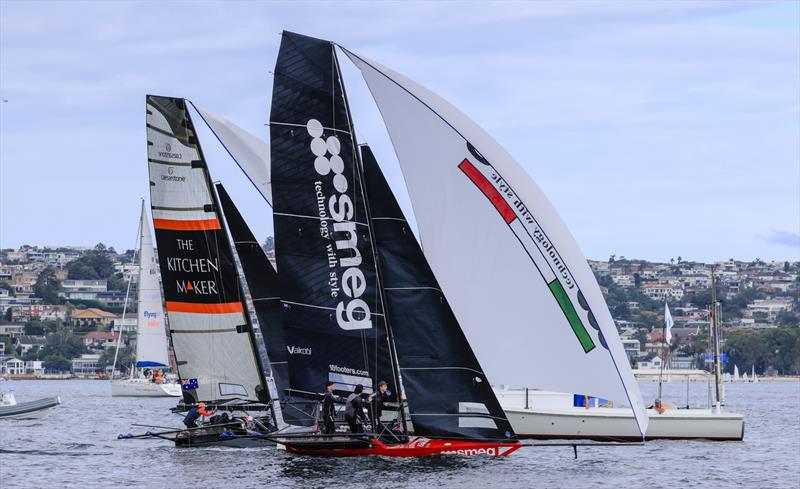 JJ Giltinan 18ft Skiff World Championship 2026 Race 3 - At the finish line - photo © SailMedia