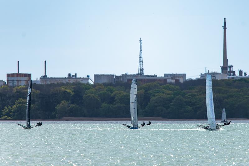 UK 18ft Skiff invitational at Weston photo copyright Tom Helme taken at Weston Sailing Club and featuring the 18ft Skiff class