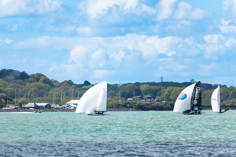 UK 18ft Skiff invitational at Weston photo copyright Tom Helme taken at Weston Sailing Club and featuring the 18ft Skiff class