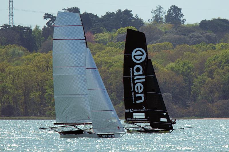 UK 18ft Skiff invitational at Weston photo copyright Tom Helme taken at Weston Sailing Club and featuring the 18ft Skiff class