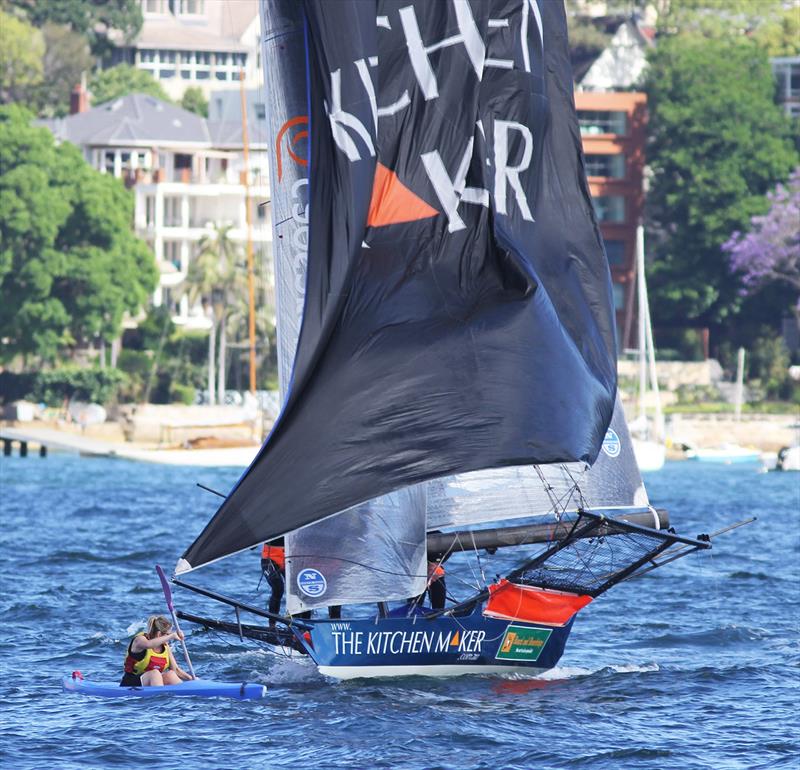 Sydney Harbour traffic problem for The Kitchen Maker in 2012-13 photo copyright Frank Quealey taken at Australian 18 Footers League and featuring the 18ft Skiff class