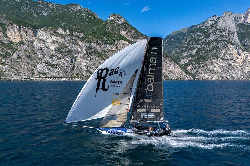 The Rag during the 2026 18ft Skiff European and Mark Foy Championship - photo © GardaTrentinoWind / Circolo Vela Arco