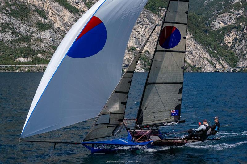 Yandoo during the 2026 18ft Skiff European and Mark Foy Championship - photo © GardaTrentinoWind / Circolo Vela Arco