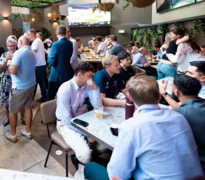 Patrons at the Rag and Famish Hotel - photo © Australian 18 Footers League