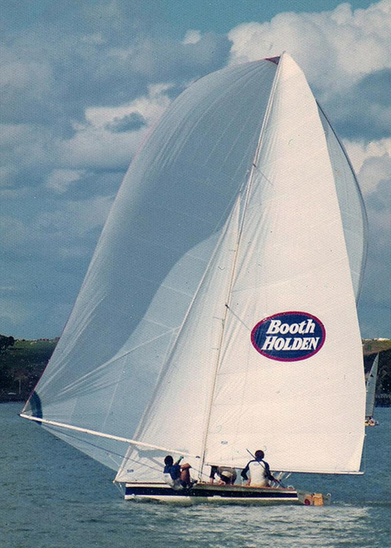 Booth Holden was the last of the 4-handers at Auckalnd in 1974 photo copyright Frank Quealey taken at  and featuring the 18ft Skiff class