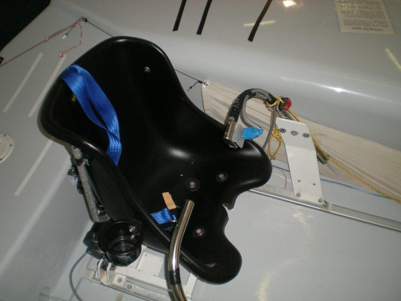 This is one of several options for the helm's seat and steering controls on a SKUD 18 - photo © Magnus Smith / www.yachtsandyachting.com