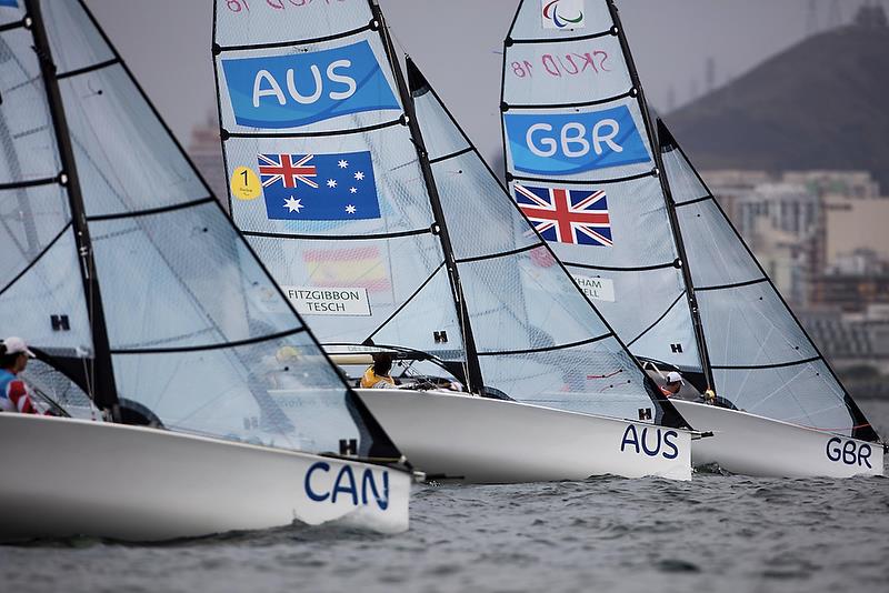 Skud 18 start - 2016 Paralympics - Rio de Janeiro photo copyright Richard Langdon / British Sailing Team taken at  and featuring the SKUD 18 class