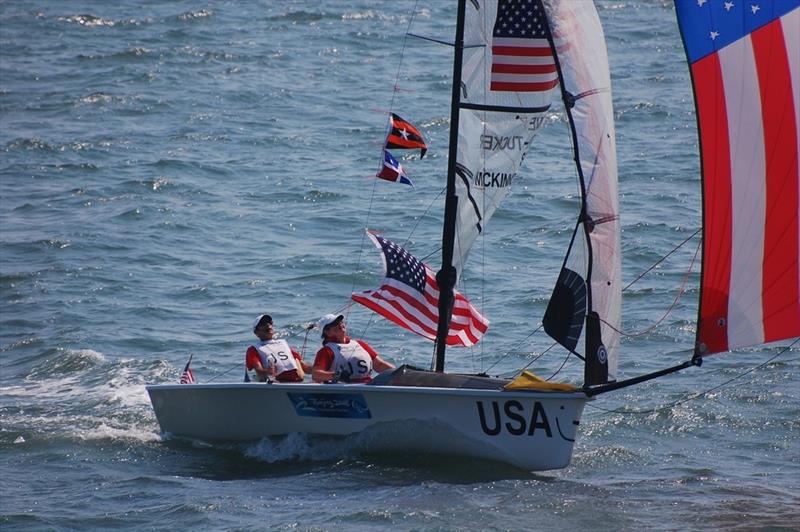 Nick Scandone and Maureen Mckinnon-Tucker after winning the Gold medal in the SKUD 18 class - 2008 Paralympics, Qingdao photo copyright Dan Tucker / www.sailchallengeinspire.org taken at  and featuring the SKUD 18 class