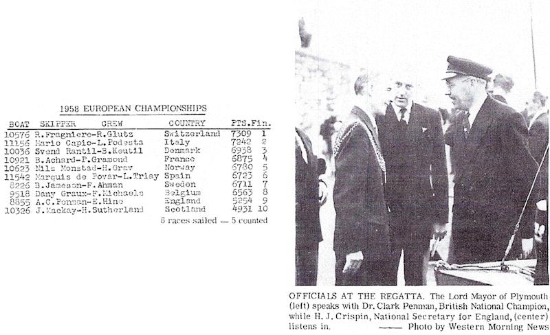 Newspaper report from the 1958 Snipe European Championship at Plymouth, England - photo © Western Morning News