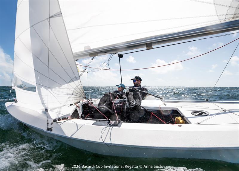 Enrique Quintero and Lorena Fundora - Snipe leaders, local to Coconut Grove at the Bacardi Invitational Regatta photo copyright Anna Suslova taken at Coral Reef Yacht Club and featuring the Snipe class