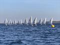 Olly Davenport leads the fleet during the Solo Winter Championship at Rutland © Don Munro