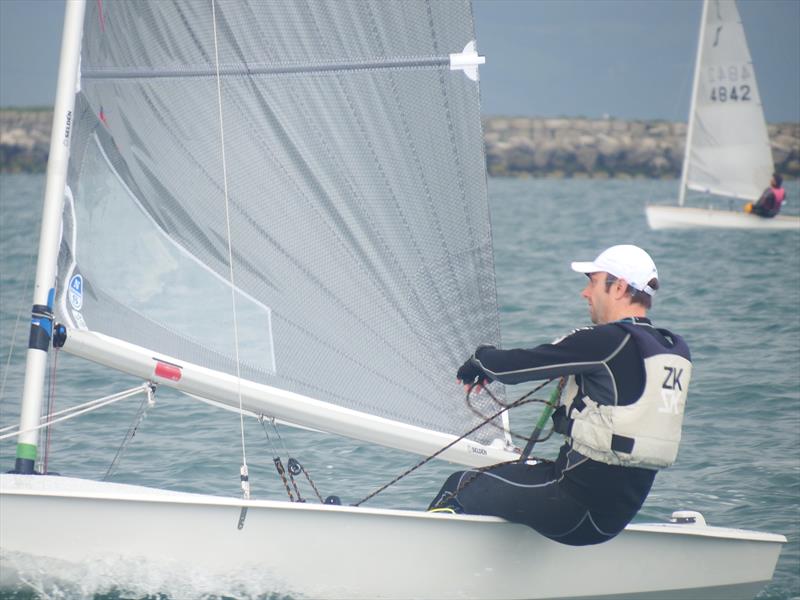 Andrew Wilde on day 1 of the Nigel Pusinelli Trophy photo copyright Will Loy taken at Weymouth & Portland Sailing Academy and featuring the Solo class