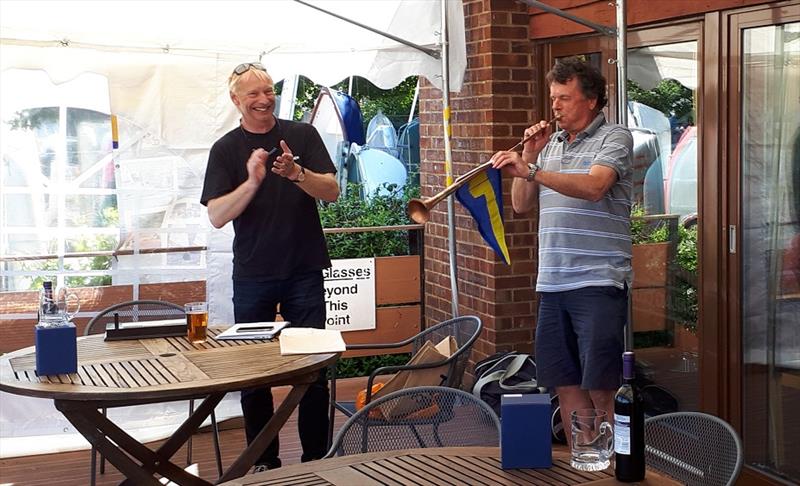 Prizegiving during the Portchester Solo Open photo copyright Chris Raymont taken at Portchester Sailing Club and featuring the Solo class