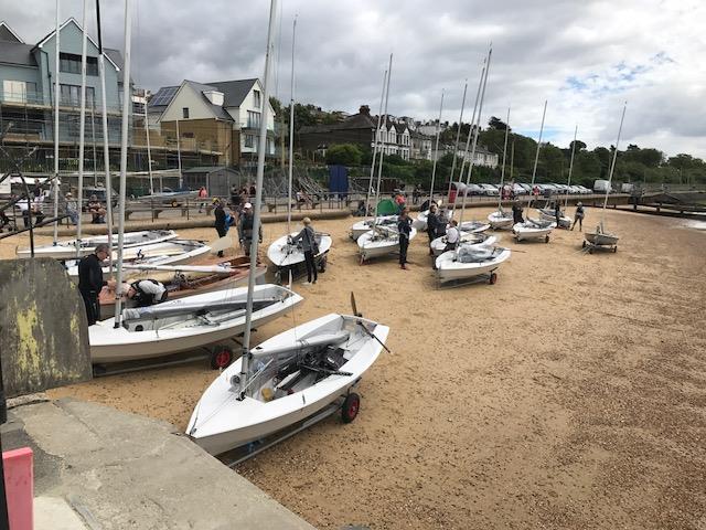 Waiting for the tide during the Solo Eastern Championship at Leigh-on-Sea photo copyright Dave Smit taken at Leigh-on-Sea Sailing Club and featuring the Solo class