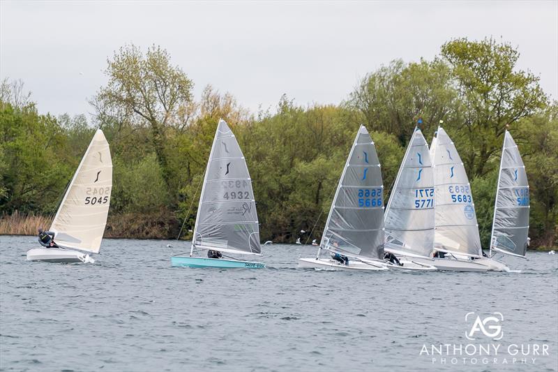 John Reed (5045) leading a group during the Littleton Solo Open photo copyright Anthony Gurr taken at Littleton Sailing Club and featuring the Solo class