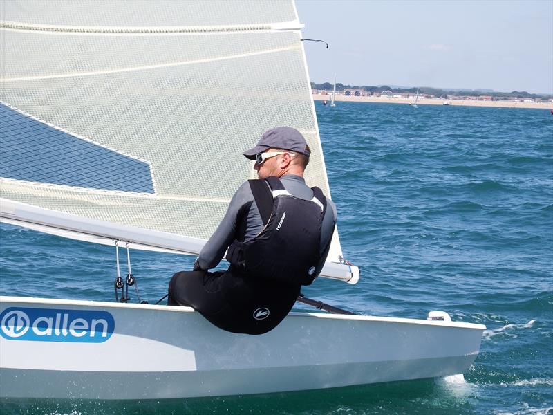 Steve Ede concentrates through the chop on day 2 at the Magic Marine National Solo Championship at Hayling Island photo copyright Will Loy taken at Hayling Island Sailing Club and featuring the Solo class