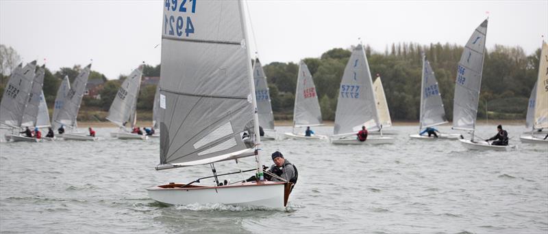 Chris Mayhew working hard during the Harken Solo Inland Championship at Grafham Water photo copyright Ross Underwood taken at Grafham Water Sailing Club and featuring the Solo class