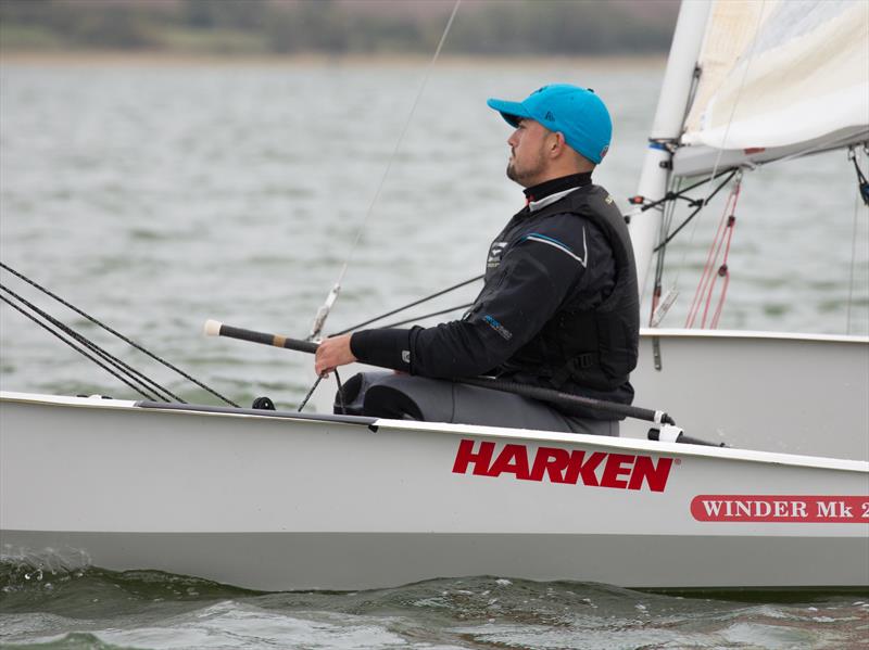 Lawrence Creaser in his Harken livery during the Harken Solo Inland Championship at Grafham Water photo copyright Ross Underwood taken at Grafham Water Sailing Club and featuring the Solo class