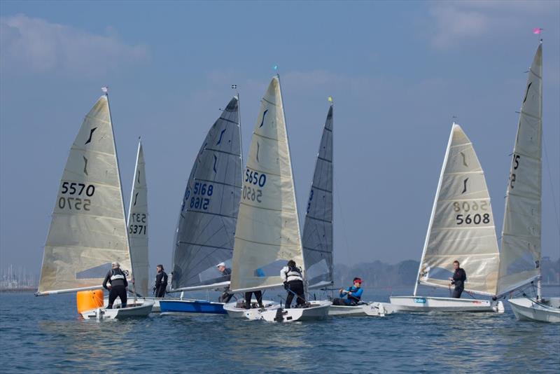 Gybe mark during the Lymington Solo Open photo copyright Lou Johnson taken at Lymington Town Sailing Club and featuring the Solo class