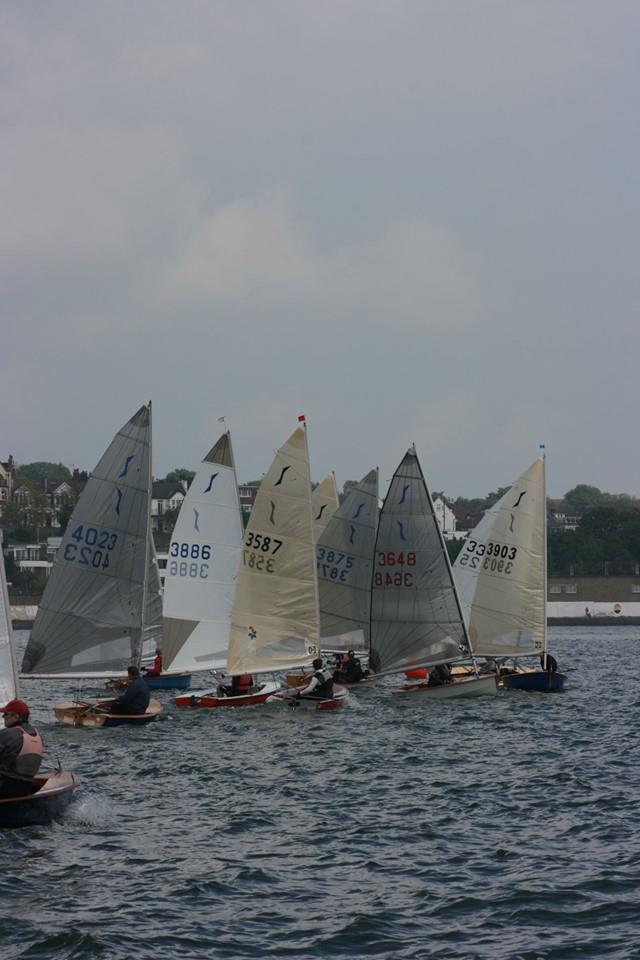 Race 2 starts during the Leigh-on-Sea Solo Open photo copyright Liz Noblet taken at Leigh-on-Sea Sailing Club and featuring the Solo class