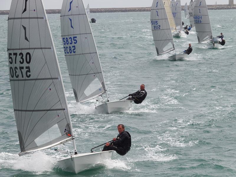 Vince Horey leads the pack on day 2 of the Nigel Pusinelli Trophy at the WPNSA photo copyright Will Loy taken at Weymouth & Portland Sailing Academy and featuring the Solo class