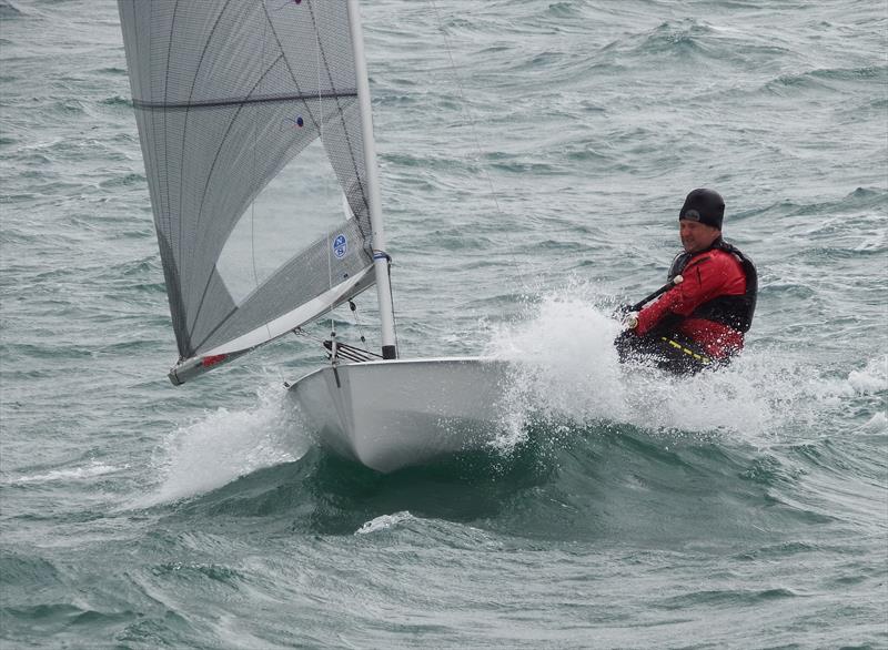 Chris Brown on day 2 of the Nigel Pusinelli Trophy at the WPNSA photo copyright Will Loy taken at Weymouth & Portland Sailing Academy and featuring the Solo class