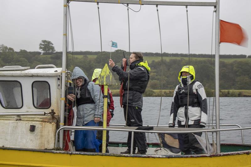 The all-ladies race team getting very soaked during the Notts County Solo Open - photo © David Eberlin