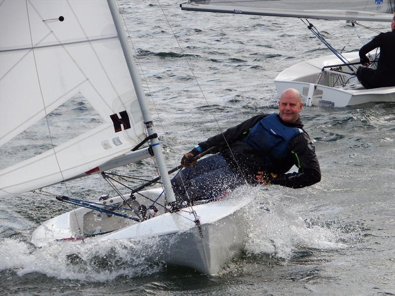 Paul Playle enjoying the gusts during the Broadwater Solo Open photo copyright Will Loy taken at Broadwater Sailing Club and featuring the Solo class